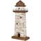 20" Cream Wood Lighthouse Distressed Sculpture